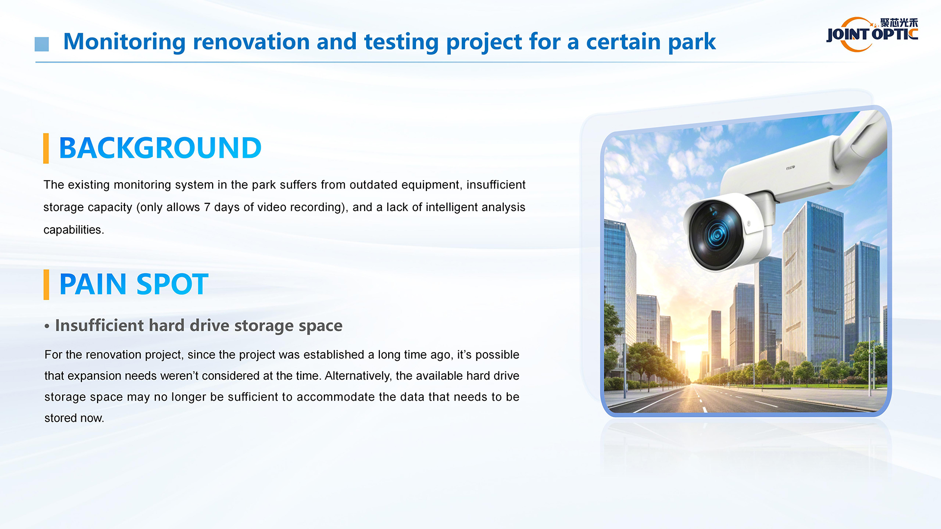 Monitoring renovation and testing project for a certain park